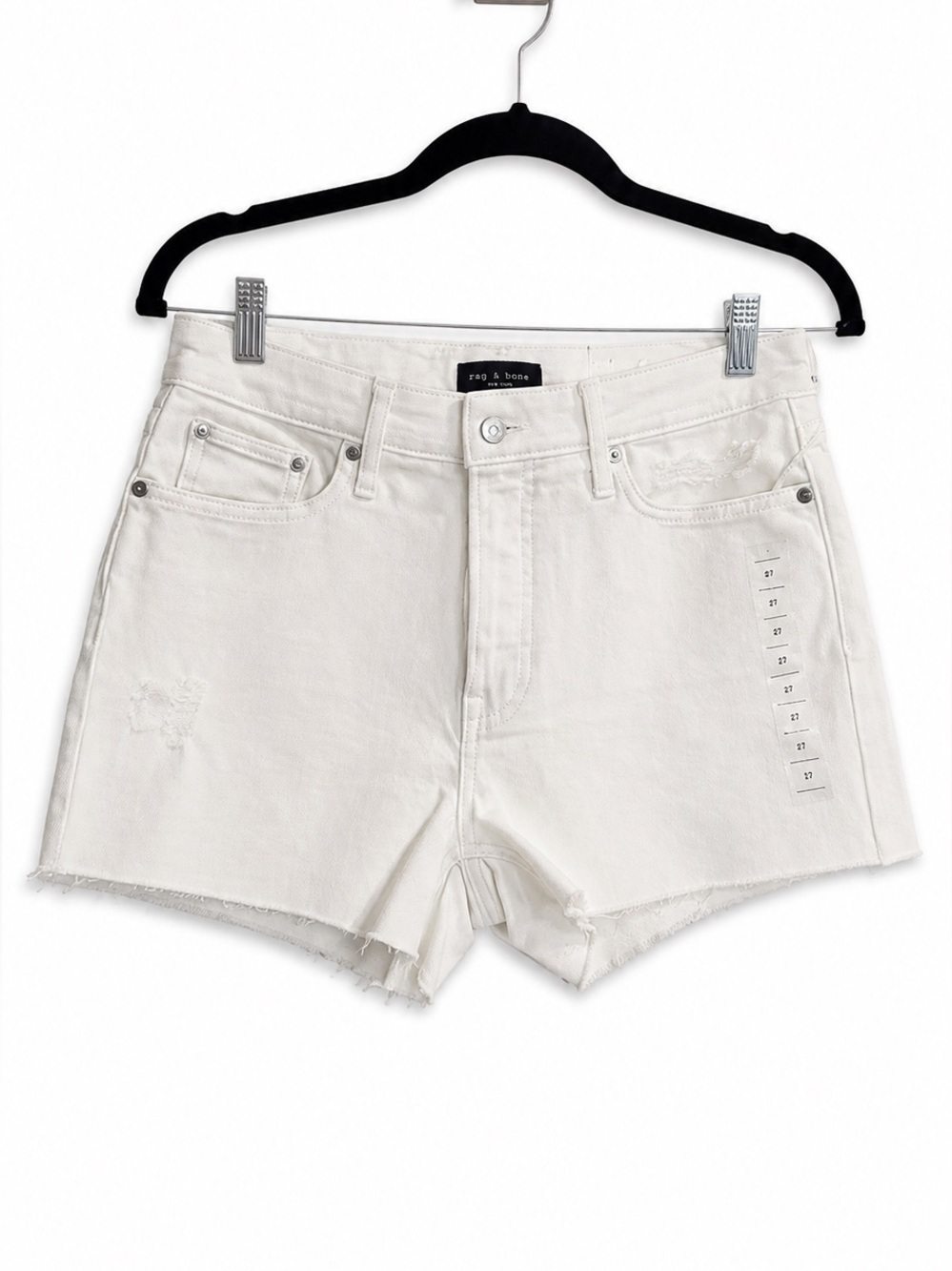 NWT Free Assembly White Distressed Denim Shorts Size 4